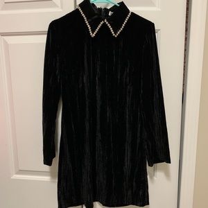 Zara black velvet mini dress